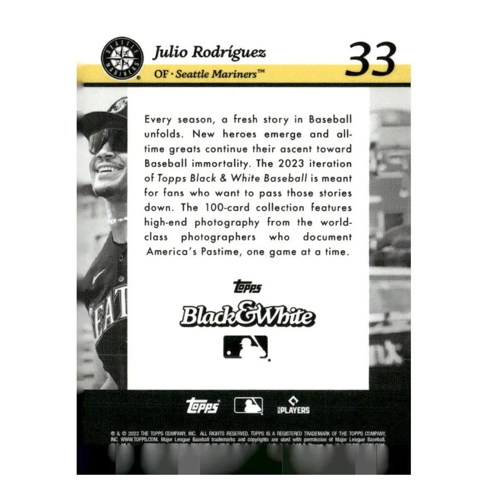 2023 Topps Black & White #33 Julio Rodríguez